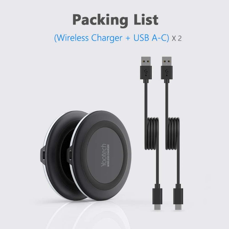 Photo 1 of Yootech [2 Pack] Wireless Charger,10W Max Fast Wireless Charging Pad Compatible with iPhone 13/13 Pro/13 Mini/13 Pro Max/SE 2022/12/SE 2020/11/X/8,Samsung Galaxy S22/S21,AirPods Pro(No AC Adapter)