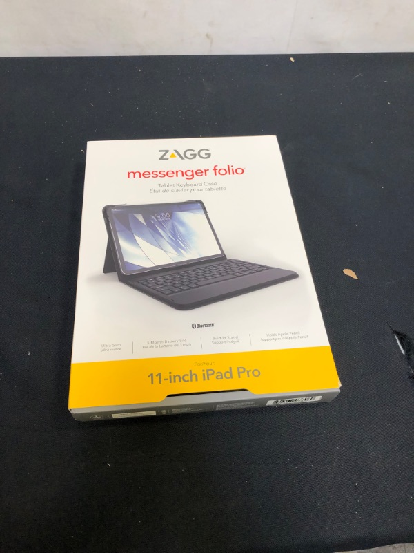 Photo 2 of ZAGG Messenger Folio - Bluetooth, Tablet Keyboard and Case - Made for Apple iPad Pro 11" (2018 version) Black