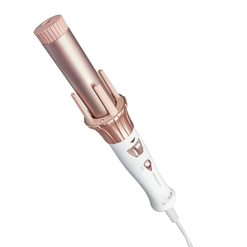 Photo 1 of KISS Instawave 101 Automatic Curler - Rotating Curling Iron, 1.25 Inch Pearl Ceramic Tourmaline Barrel Heats Up To 400°, 2 Directional Spinner, Rose Gold Finish, 1.14 Lbs.