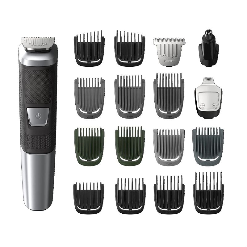 Photo 1 of Philips Norelco Multigroomer All-in-One Trimmer Series 5000, 18 Piece Mens Grooming Kit, for Beard Face, Hair, Body Hair Trimmer for Men, No Blade Oil Needed, MG5750/49
