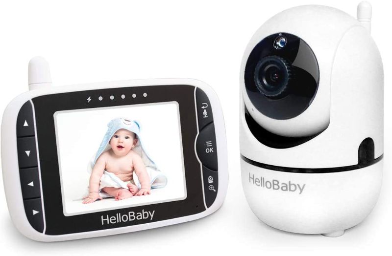 Photo 1 of HelloBaby Video Baby Monitor with Remote Camera Pan-Tilt-Zoom, 3.2'' Color LCD Screen, Infrared Night Vision, Temperature Display, Lullaby, Two Way Audio