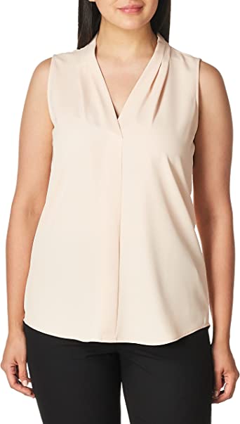 Photo 1 of Calvin Klein Women's Sleeveless Blouse with Inverted Pleat  --Size M--