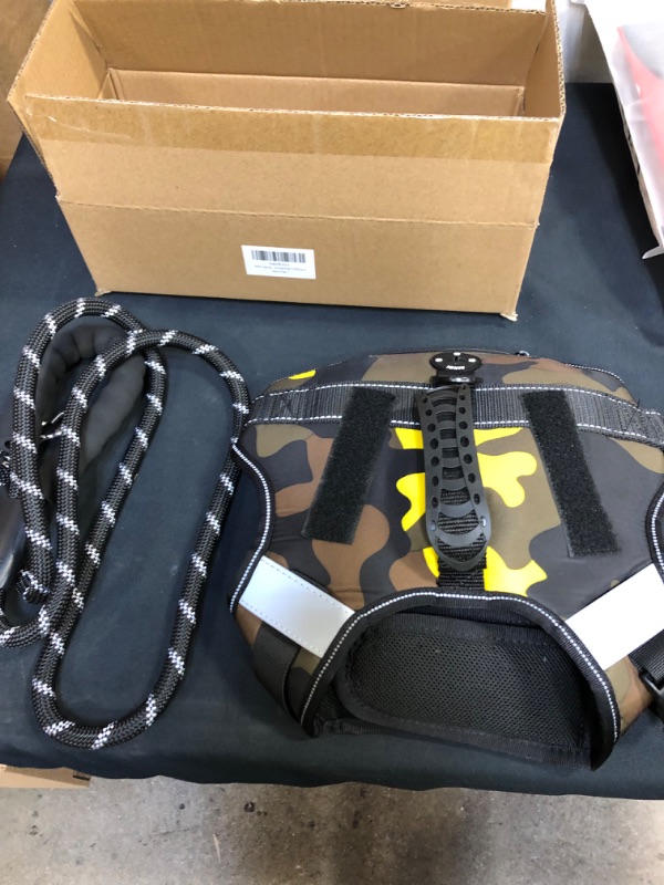 Photo 1 of AINOI Dog Vest Harness and Leash Set for Dogs No Pull Harness with Pocket Handle Surface Waterproof Custom Patches 5 FT Reflective Strip Strong Dog Leash