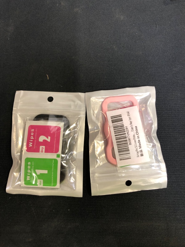 Photo 1 of 2 Air Tag Protective Cat Dog Collar Airtags Holder, Silicone AirTag GPS Tracking Accessories (Pink & Black)