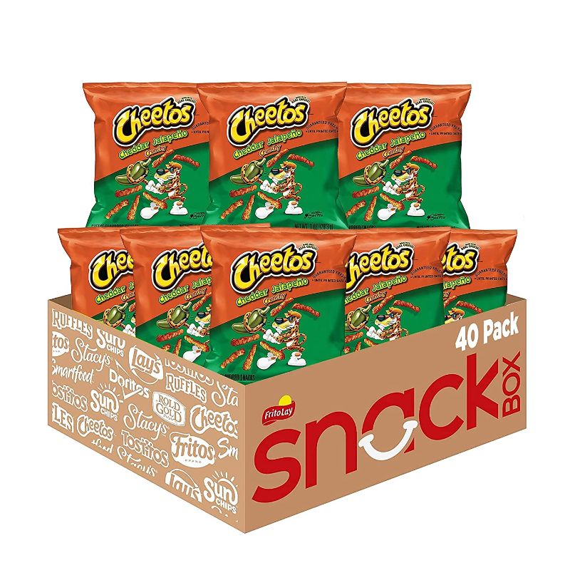 Photo 1 of Cheetos Crunchy Cheddar Jalapeno Flavored Cheese Snacks, 1 Ounce (Pack of 40)  --bb 06 28 2022--