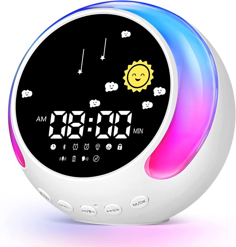 Photo 1 of Alarm Clock Touch Night Light .Recording Alarm Clock Ringtones, Sleep Sound Machine, Wake Up Light Alarm Clock and Sleep Trainer for Children, Bluetooth Speaker. 4.6 x 4.6 x 4.6 inches

