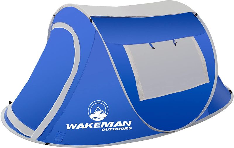 Photo 1 of Pop-up Tent 2 Person Collection, Water Resistant Barrel Style Tent for Camping with Rain Fly and Carry Bag, Sunchaser 2-Person Tent by Wakeman Outdoors
