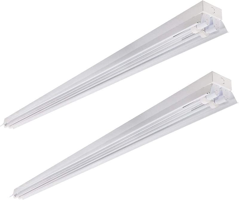 Photo 1 of Brillihood 2-Pack 8FT LED Shop Light, 80W (190W Equiv.), 8000LM LED Garage Light, 6000K (Cool White), T8/T12 Fluorescent Light Fixture for Warehouse, Supermarket, Workshop Office
