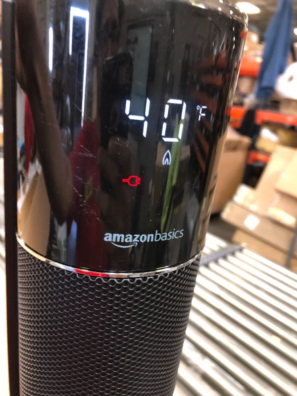 Photo 1 of Amazon Basics 34" 1500W Premium Portable Oscillating Ceramic Tower Space Heater with Remote, 3 Heat Settings
