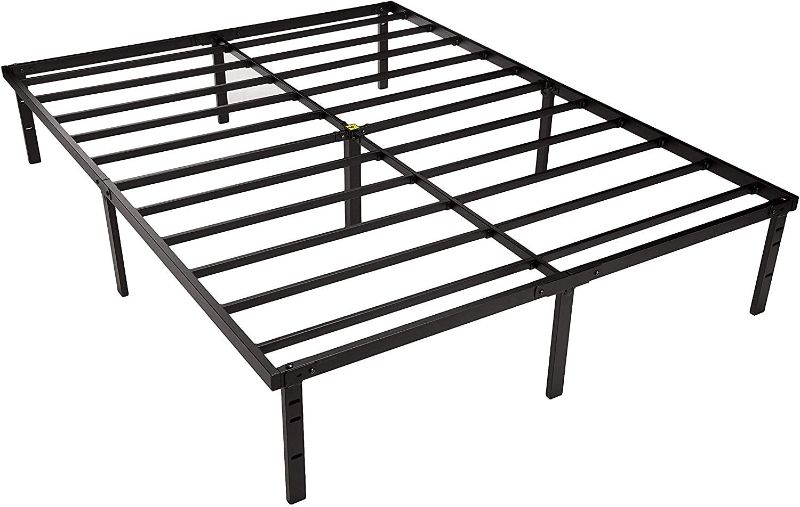 Photo 1 of Amazon Basics Heavy Duty Non-Slip Bed Frame with Steel Slats, Easy Assembly - 14"H, Queen
