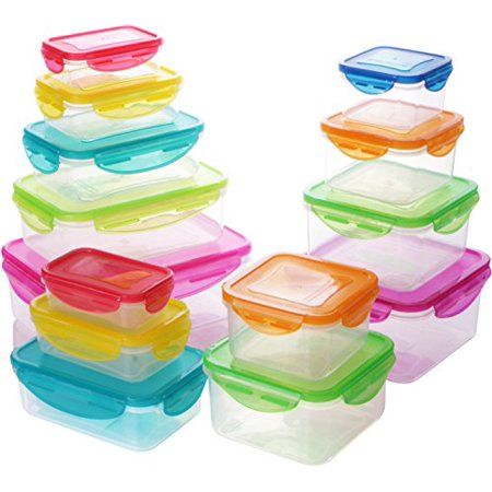 Photo 1 of 28 Pcs - 14 Containers+ 14 Lids Set Plastic Food Storage Nesting Square Containe
