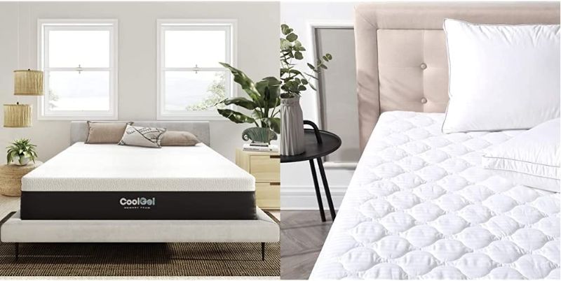 Photo 1 of Classic Brands Cool Gel Ventilated Memory Foam 12-Inch Mattress | CertiPUR-US Certified | Bed-in-a-Box, Twin & Defend-A-Bed Deluxe Quilted Waterproof Mattress Protector, Twin