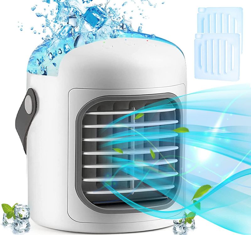 Photo 1 of Portable Air Conditioner,3-in-1 Personal Air Cooler,Evaporative with Ice Packs,2500 mAh Battery (red)
