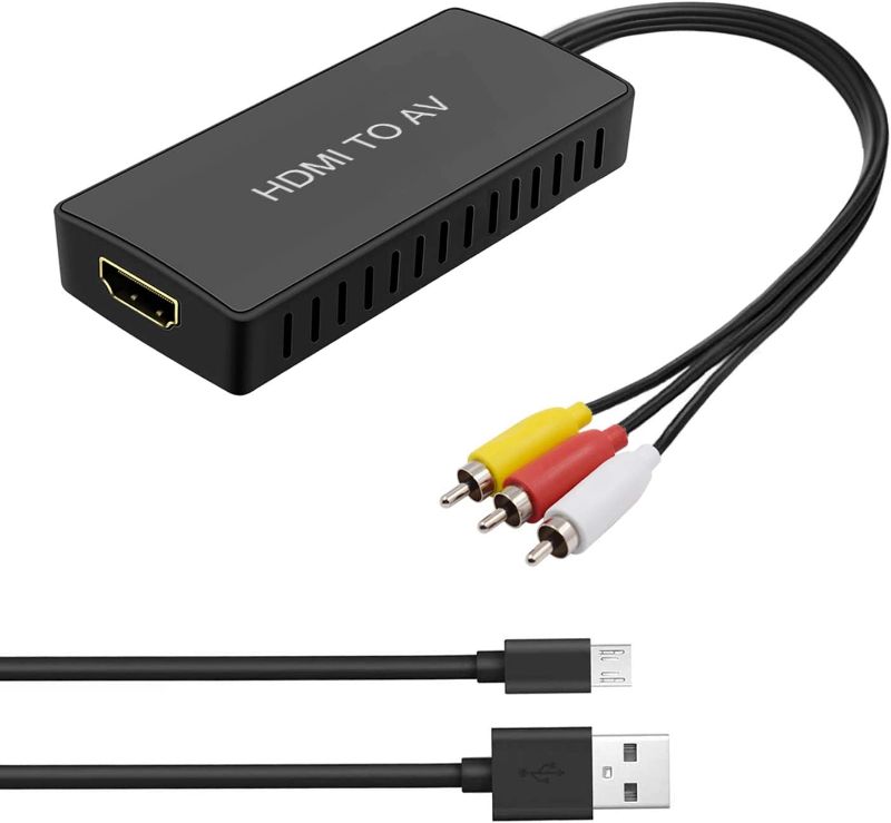 Photo 1 of RuiPuo HDMI to AV Converter HDMI to Video Audio Adapter Supports PAL/NTSC Compatible for Roku Streaming Stick, Fire Stick, Apple TV, DVD, Blu-ray Player, HD Box ect (HDMI to RCA Converter)
