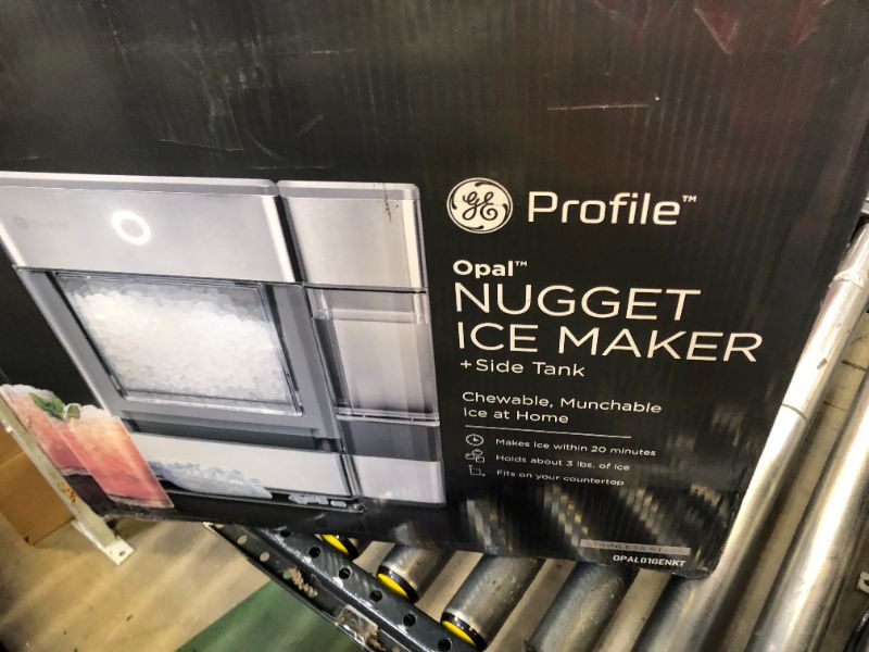 Photo 3 of GE Profile Opal | Countertop Nugget Ice Maker with Side Tank | Portable Ice Machine Makes up to 24 lbs. of Ice Per Day | Stainless Steel Finish
