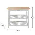 Photo 1 of Casual Home American Trails Sunrise White Kitchen Island with Natural Wood Top