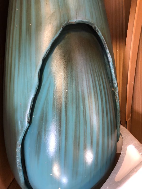 Photo 6 of Alpine Corporation DIG100XS w/LED Light Water Jar Fountain, 32 Inch Tall, Turquoise---ITEM IS DIRTY---
