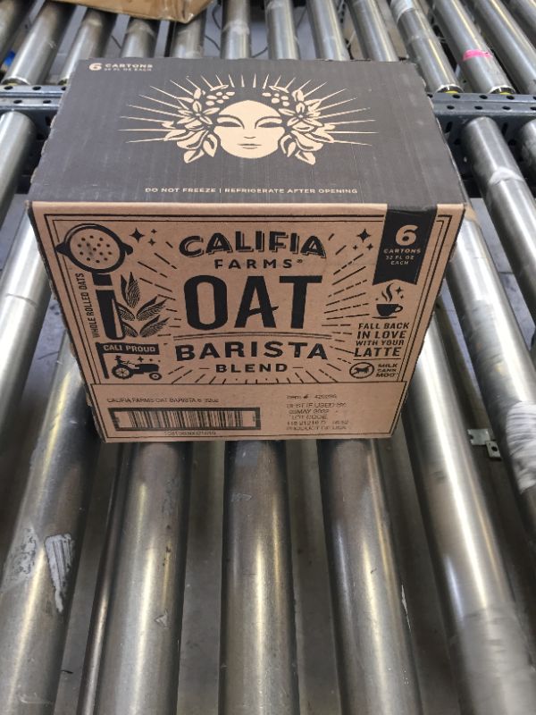 Photo 1 of (6 pack)Califia Farms Unsweetened Oatmilk Barista Blend, 32 Oz , Whole Rolled Oats , Dairy Free , Gluten-Free , Vegan , Plant Based, Non-GMO---BEST BY DATE WAS MAY 02 2022---
