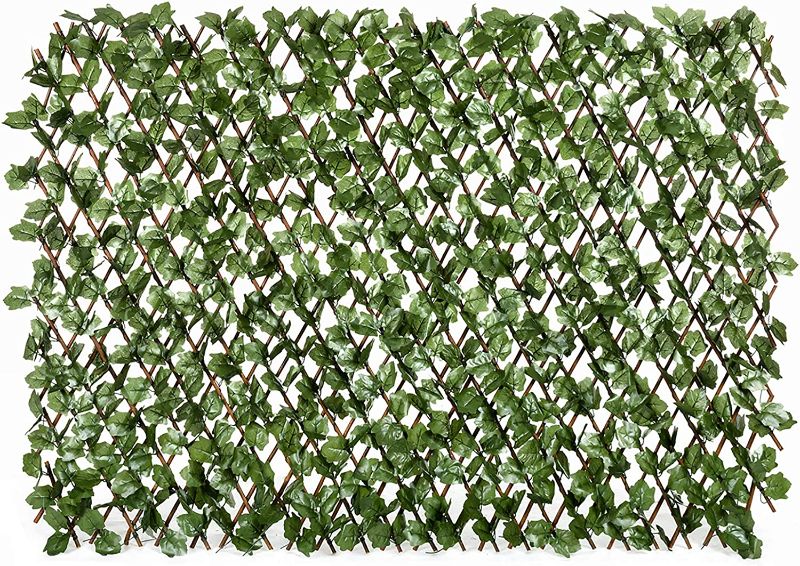 Photo 1 of DOEWORKS Expandable Fence Privacy Screen for Balcony Patio Outdoor, Faux Ivy Fencing Panel for Backdrop Garden Backyard Home Decorations - 2PACK
