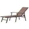 Photo 1 of Classic Brown 1-Piece Metal Adjustable Outdoor Chaise Lounge
