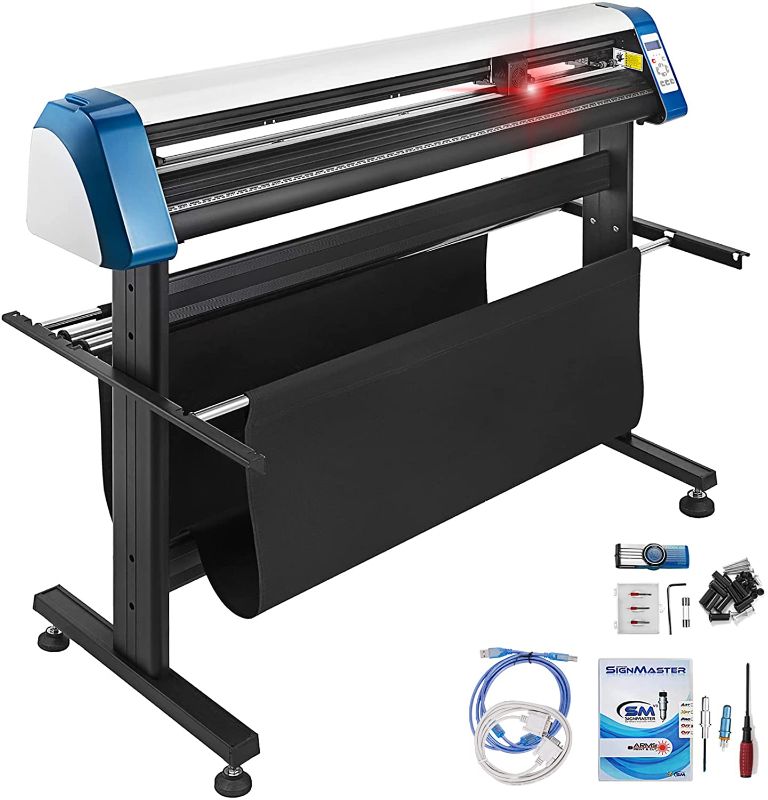 Photo 1 of VEVOR Vinyl Cutter 53 Inch Plotter Machine Automatic Paper Feed Vinyl Cutter Plotter Speed Adjustable Sign Cutting with Floor Stand Signmaster Software
- unable to test functionality 