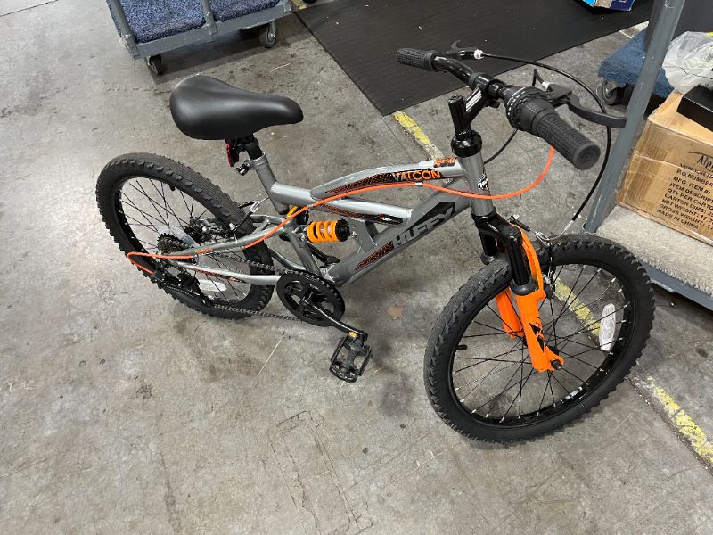 Photo 1 of Huffy Valcon 20" Mountain Bike for Boys - 6 Speed - Dual Suspension - Silver & Orange

