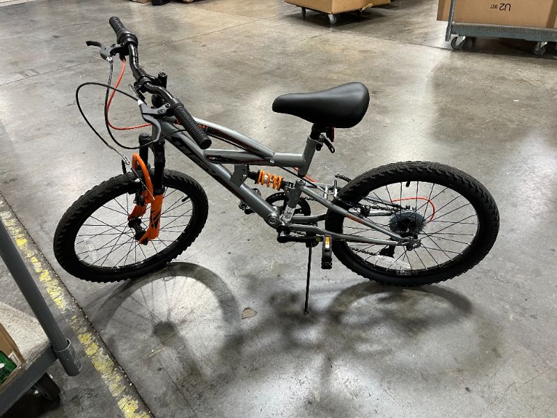 Photo 2 of Huffy Valcon 20" Mountain Bike for Boys - 6 Speed - Dual Suspension - Silver & Orange
