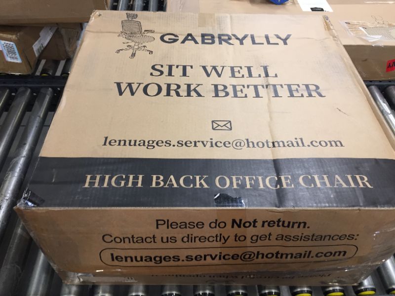 Photo 1 of Gabrylly Ergonomic Mesh Office Chair, High Back Desk Chair - Adjustable Headrest with Flip-Up Arms, Tilt Function, Lumbar Support and PU Wheels, Swivel Computer Task Chair
