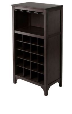 Photo 1 of 20 Bottles Glass Holder Wine Cabinet Wood/Coffee - Winsome

