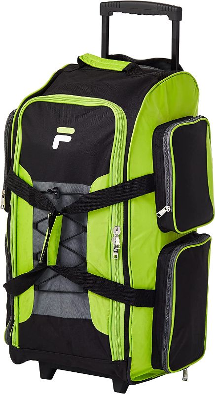 Photo 1 of Fila 26" Lightweight Rolling Duffel Bag, Neon Lime, One Size
