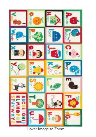 Photo 1 of Alphabet Block Multi 8 ft. x 10 ft. Area Rug
