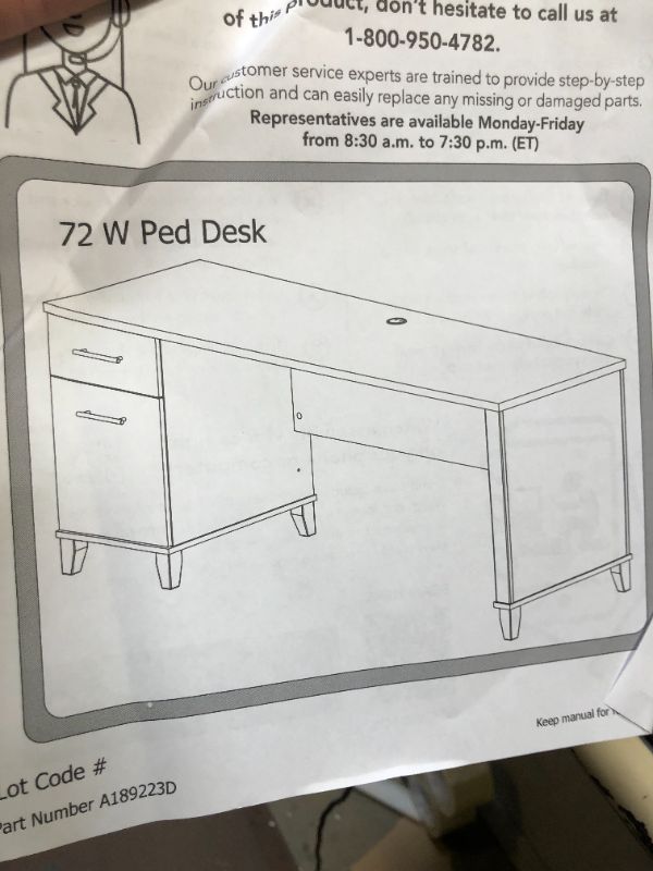 Photo 2 of bush business furniture 72 w ped desk