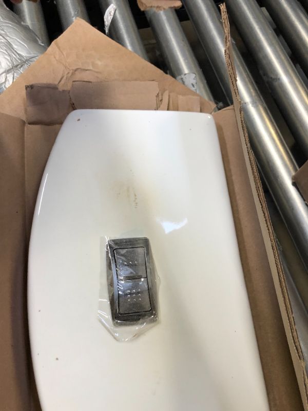 Photo 2 of FOR PARTS ONLY! American Standard H2Option White 1.28-GPF Dual-Flush High Efficiency Toilet Tank !!back part only missing the toilet bowl!! 