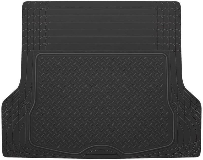 Photo 1 of BDK-MT-785 Heavy Duty Cargo Liner Floor Mat-All Weather Trunk Protection, Trimmable to Fit & Durable HD Rubber Protection for Car SUV Sedan Auto - Black
