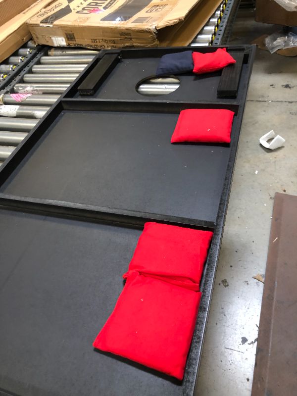 Photo 1 of GoSports American Flag Regulation Size Cornhole Set Includes 8 Bags, Carry Case & Rules
