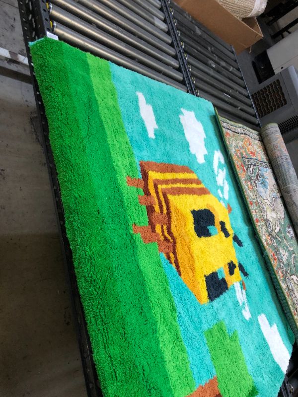 Photo 2 of 3'4"x4'6" Minecraft Bee Accent Rug

