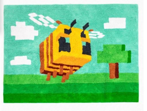 Photo 1 of 3'4"x4'6" Minecraft Bee Accent Rug

