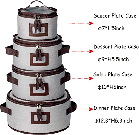 Photo 2 of Jillmo China Dish Containers Set, 5-Piece Dinnerware Storage Case for Storing & Moving Dishes and Cups
