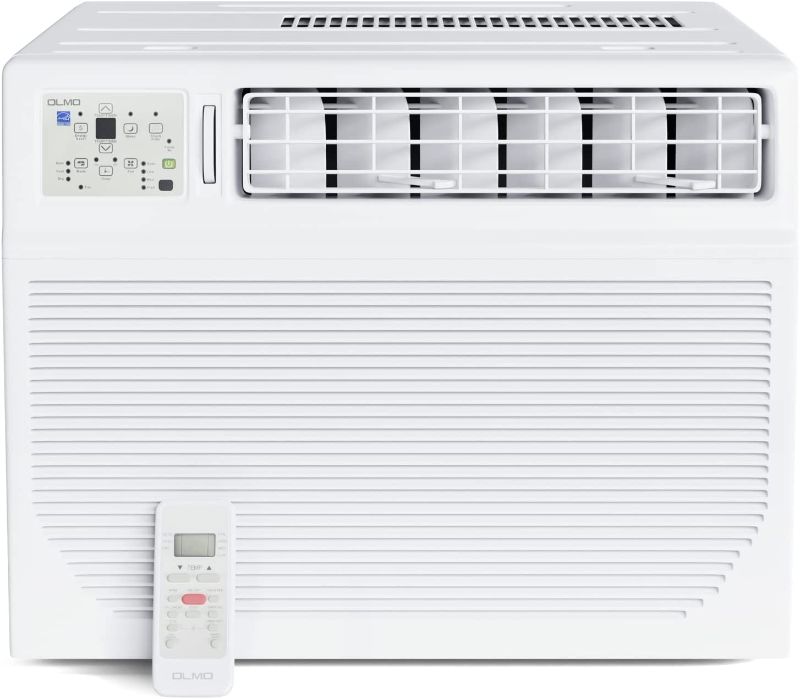Photo 1 of OLMO 18000 BTU Window Air Conditioner 11.8 CEER 208-230V with Remote Controller and Window Frame---UNABLE TO TEST CAUSE THE POWER CORD TIP IS DIFFERENT THEN THE STANDARD !!!
