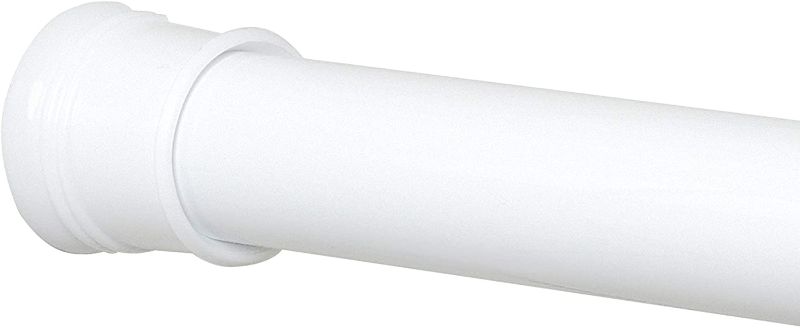 Photo 1 of 2pc--Zenna Home Adjustable Tension Shower Curtain Rod, 52 to 86 Inches, White
