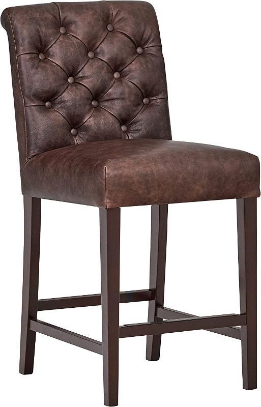 Photo 1 of Amazon Brand – Stone & Beam Carson Leather Tufted High-Back Counter-Height Kitchen Stool, 41"H, Brown
---------OUT OF THE BOX NEW -------- POSSIBLY HAS SOME MINOR SCRATCHES FROM SHIPPING --------
