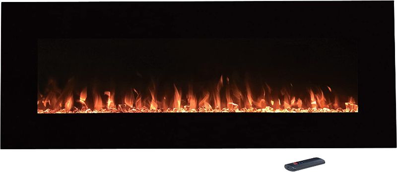 Photo 1 of Northwest Electric Fireplace Wall Mounted Color Changing LED Fire and Ice Flames, NO Heat, Multiple Decorative Options and Remote Control, 43", Black
