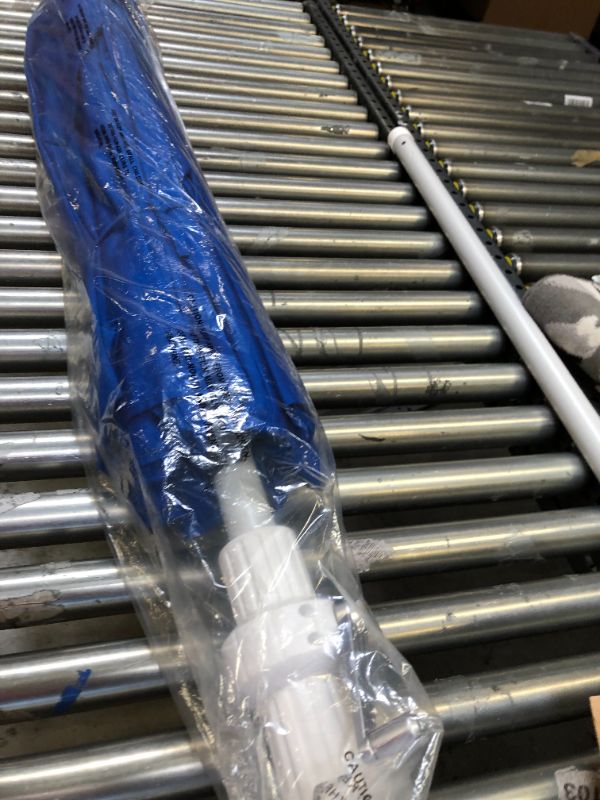 Photo 4 of California Umbrella ATA908117-5401 9' Round Aluminum Market, Crank Lift, Auto Tilt, Bronze Pole, Sunbrella Pacific Blue Patio Umbrella
