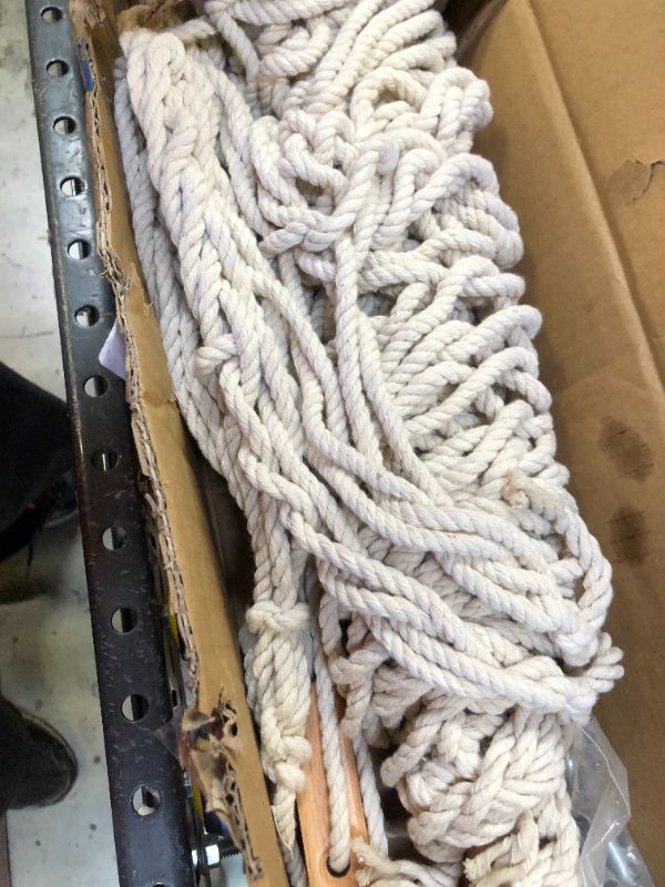 Photo 5 of deluxe cotton rope hammock-----package box is damaged 