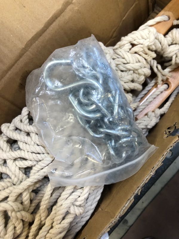 Photo 4 of deluxe cotton rope hammock-----package box is damaged 