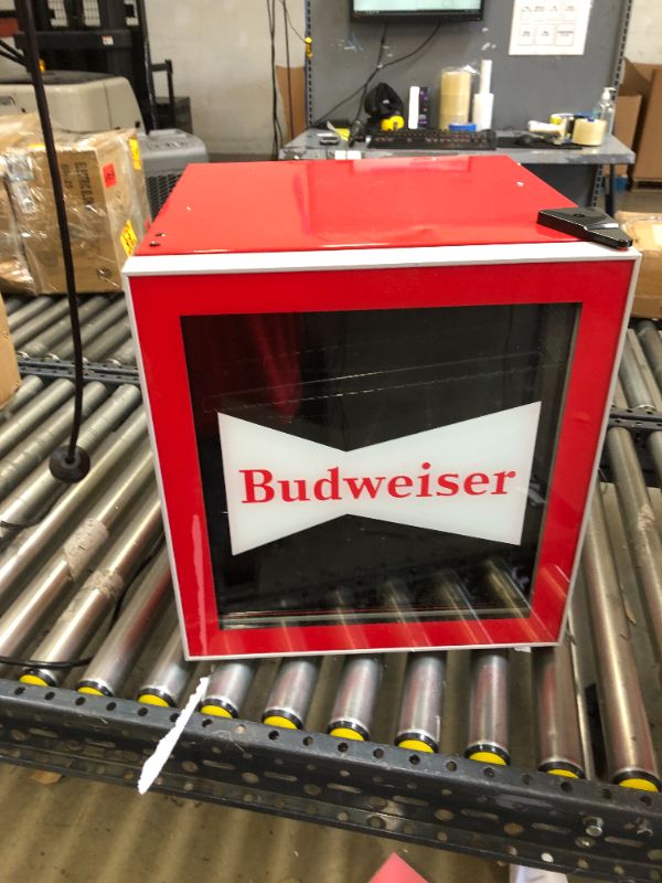 Photo 3 of CURTIS MIS168BUD Budweiser 50 Can Beverage Cooler, Glass Door, 1.8 cu ft, Red
