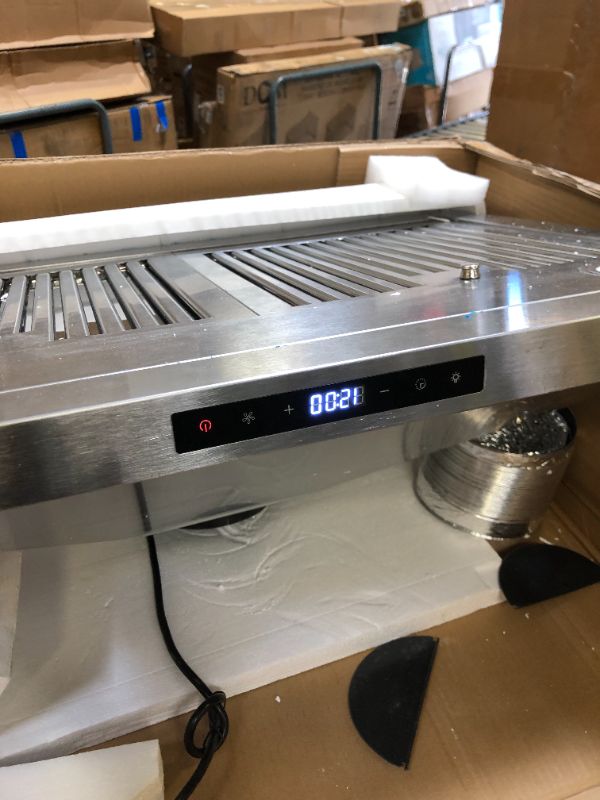 Photo 12 of Cosmo 63175S 30 Inch 380 CFM Wall Mount Kitchen Range Hood with Soft Touch Digital Push Control and Energy Efficient LED Lighting, Stainless Steel-----POSSIBLY MISSING SOME MINOR HARDWARE ------