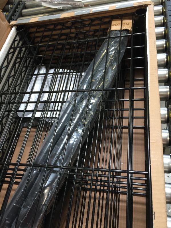 Photo 4 of 5-Shelf Shelving Storage Units on Wheels Casters, Adjustable Heavy Duty Metal Shelf Wire Storage Rack for Home Office Garage Kitchen Bathroom Organization(16”Wx36”Dx75”H), Black
