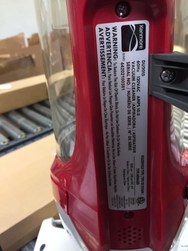 Photo 2 of Kenmore DU2015 Bagless Upright Vacuum Lightweight Carpet Cleaner with 10’Hose, HEPA Filter, 4 Cleaning Tools for Pet Hair, Hardwood Floor, Red
