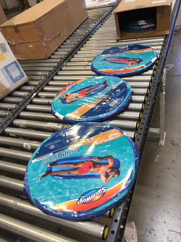 Photo 1 of  3--------SwimWays Spring Float Original Pool Lounge Chair with Hyper-Flate Valve, Blue
